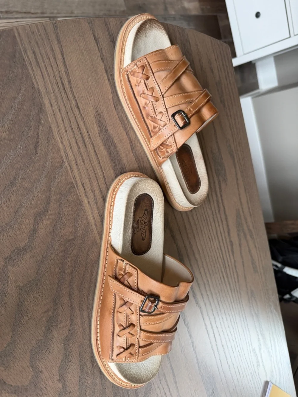 freebird Tan Leather Slip-On Mules with Adjustable Buckle - Picture 2 of 4